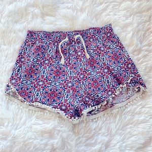 Tu Embroidered Hem Shorts